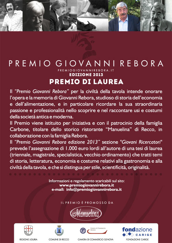 Premio Giovanni Rebora 2013 